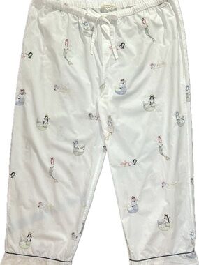 Printfresh White  Organic Cotton Pajama Pants with Multicolor Mermaid Print